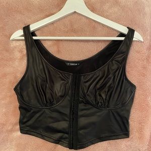 Faux Leather Corset Top
